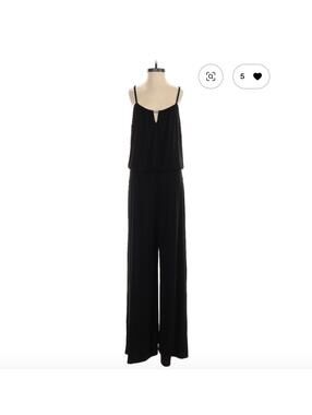 White House Black Market Black Sleeveless Jumpsuit Size M